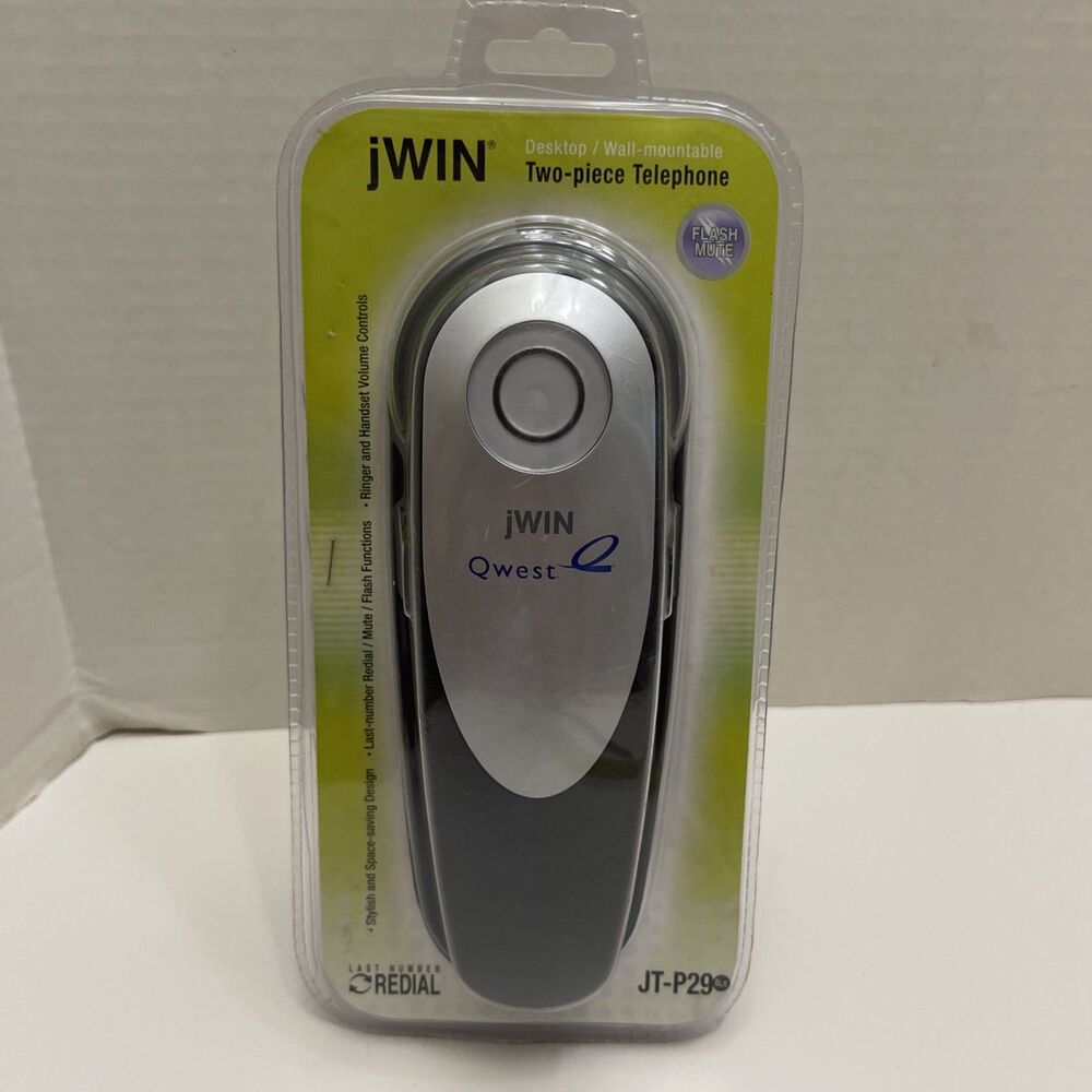 jWIN JT-P29 Single Line Corded Phone 2 Piece New Wall mount Or Desk Top